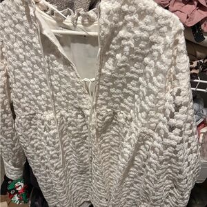 Zara Ivory Textured Blouse